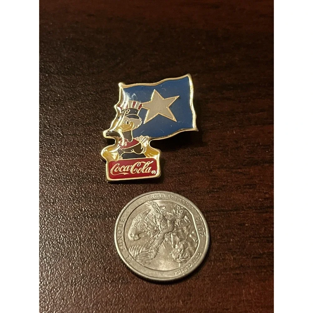 Vintage 1984 Los‎ Angeles Olympics Coca Cola Sam Eagle Somalia Flag Lapel Pin